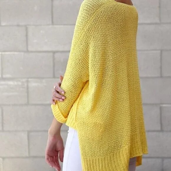 Yellow Oversized Knit Sweater Tunic top - Picture 2 of 3